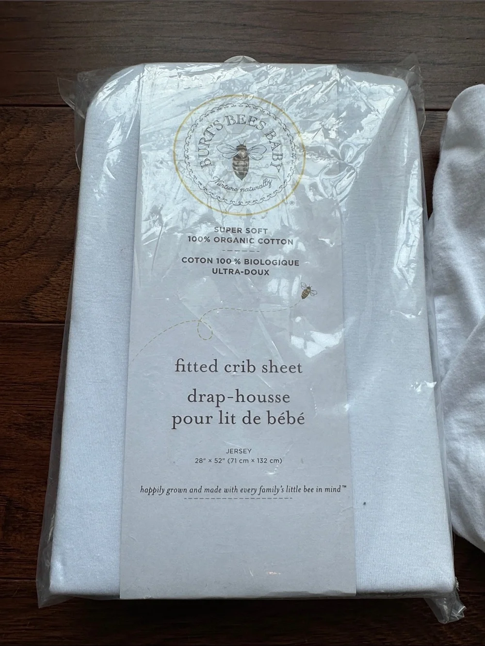 Burt's Bees Baby White Fitted Crib Sheet - Organic Cotton